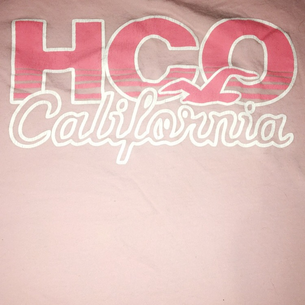 Pink hollister logo t-shirt